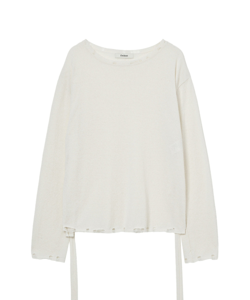 DEINET(ダイニット)の「SIDE TIE KNIT IN IVORY(ニット/セーター・レディース・その他・FREE)」の1枚目の写真