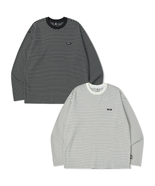 LIFE WORK(ライフワーク)の「ベーシックストライプ長袖Tシャツ(Tシャツ/カットソー・メンズ・アイボリー/ブラック・L/M)」の3枚目の写真
