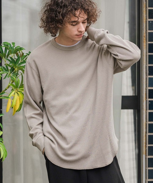 CAMBIO(カンビオ)の「mlt5897-フェード加工ワッフルCNロンT(Tシャツ/カットソー・メンズ・グレー/ブルー/ブラック・XL/L/M)」の17枚目の写真
