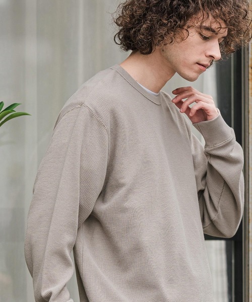 CAMBIO(カンビオ)の「mlt5897-フェード加工ワッフルCNロンT(Tシャツ/カットソー・メンズ・グレー/ブルー/ブラック・XL/L/M)」の18枚目の写真