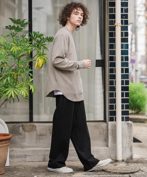 CAMBIO(カンビオ)の「mlt5897-フェード加工ワッフルCNロンT(Tシャツ/カットソー・メンズ・グレー/ブルー/ブラック・XL/L/M)」の21枚目の写真