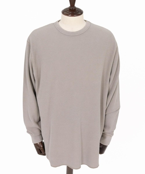 CAMBIO(カンビオ)の「mlt5897-フェード加工ワッフルCNロンT(Tシャツ/カットソー・メンズ・グレー/ブルー/ブラック・XL/L/M)」の9枚目の写真