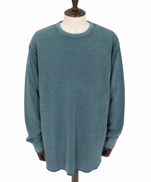 CAMBIO(カンビオ)の「mlt5897-フェード加工ワッフルCNロンT(Tシャツ/カットソー・メンズ・グレー/ブルー/ブラック・XL/L/M)」の10枚目の写真