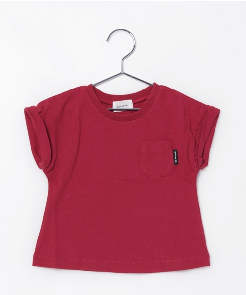 quoti use fith(クゥオティ ユース フィス)の「半袖ポケットTシャツ(Tシャツ/カットソー・キッズ・ホワイト/レッド/カーキ/ブラック/ブルー/チャコールグレー・110/130/90/120/100)」の6枚目の写真