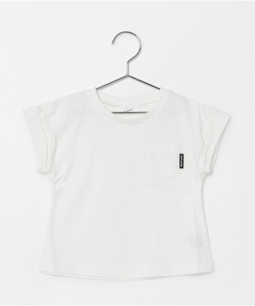 quoti use fith(クゥオティ ユース フィス)の「半袖ポケットTシャツ(Tシャツ/カットソー・キッズ・ホワイト/レッド/カーキ/ブラック/ブルー/チャコールグレー・110/130/90/120/100)」の2枚目の写真