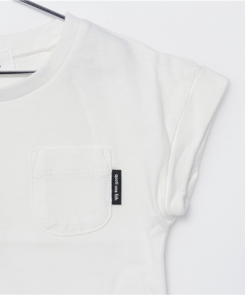 quoti use fith(クゥオティ ユース フィス)の「半袖ポケットTシャツ(Tシャツ/カットソー・キッズ・ホワイト/レッド/カーキ/ブラック/ブルー/チャコールグレー・110/130/90/120/100)」の9枚目の写真