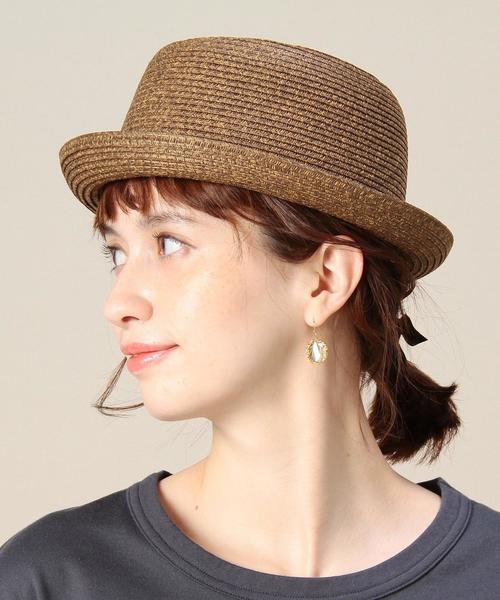 BEAUTY&YOUTH UNITED ARROWS（ビューティーアンドユースユナイテッドアローズ）の「BY ペーパーポークパイハット ◆（キャップ・レディース・ナチュラル/ダークブラウン・FREE）」の2枚目の写真