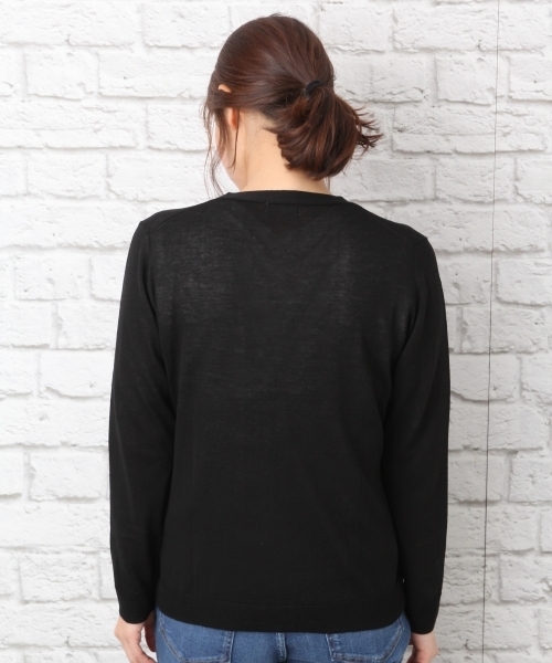 LEPSIM（レプシィム）の「【UV加工＆自宅で洗濯可能！】12GコットンポリキノウVネックカーディガン　708972（カーディガン/ボレロ・レディース・ブラック/トップグレー/レッド/モカ/マスタード・MEDIUM/LARGE）」の12枚目の写真