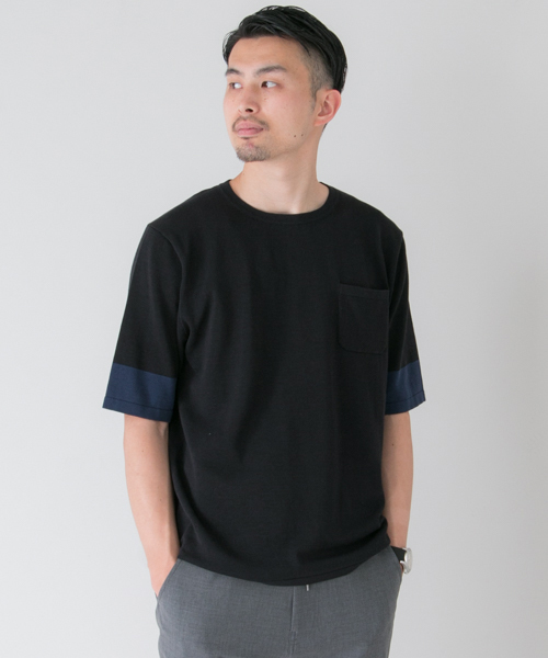 URBAN RESEARCH（アーバンリサーチ）の「UR 2TONE KNIT TEE（ニット/セーター・メンズ・オフホワイト/グレー/ブラック・LARGE/MEDIUM）」の2枚目の写真