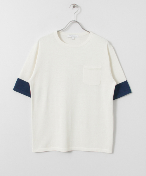 URBAN RESEARCH（アーバンリサーチ）の「UR 2TONE KNIT TEE（ニット/セーター・メンズ・オフホワイト/グレー/ブラック・LARGE/MEDIUM）」の14枚目の写真