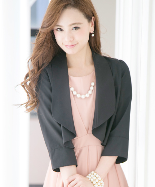 PourVous（プールヴー）の「2WAYバックリボン ボレロ 結婚式対応 オケージョン （テーラードジャケット・レディース・アイボリー/ブラック/ベージュ・XL/L/M）」の18枚目の写真