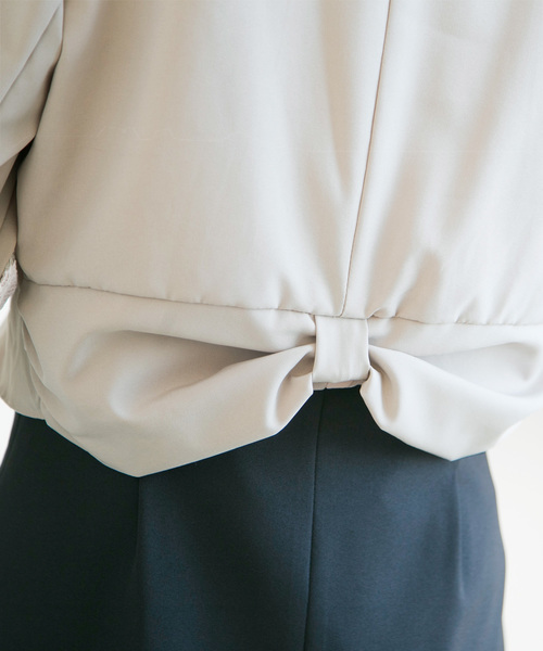 PourVous（プールヴー）の「2WAYバックリボン ボレロ 結婚式対応 オケージョン （テーラードジャケット・レディース・アイボリー/ブラック/ベージュ・XL/L/M）」の9枚目の写真