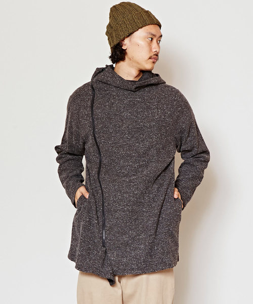 チャイハネ（チャイハネ）の「【チャイハネ】yul 旅人風MEN'Sフードカーディガン フーディ（カーディガン/ボレロ・メンズ・ブラック/グレー/ターコイズブルー/オレンジ・FREE）」の2枚目の写真