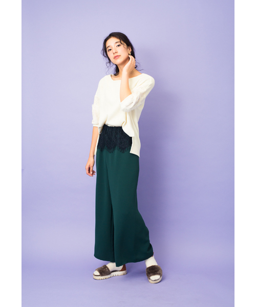 DOLLUPOOPS（ドールアップウップス）の「<doll up oops> スカラップレース　ワイドパンツ（その他パンツ・レディース・グレー/ブラック/グリーン・38）」の13枚目の写真