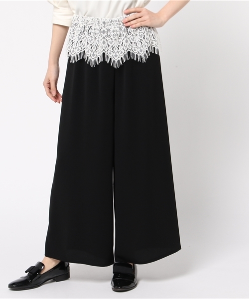 DOLLUPOOPS（ドールアップウップス）の「<doll up oops> スカラップレース　ワイドパンツ（その他パンツ・レディース・グレー/ブラック/グリーン・38）」の2枚目の写真