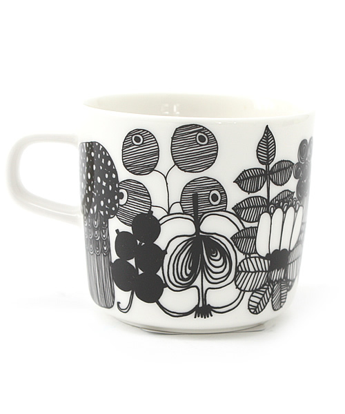 marimekko（マリメッコ）の「SIIRTOLAPUUTARHA/COFFEE CUP（グラス/マグカップ/タンブラー・レディース・ホワイト×ブラック・FREE）」の2枚目の写真