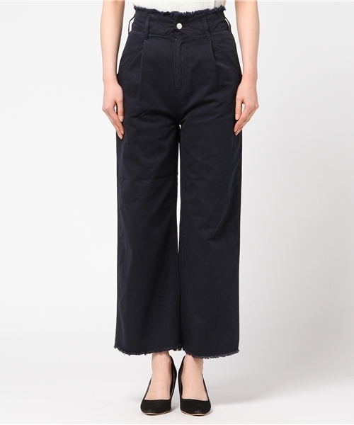 archives（アルシーヴ）の「フレイドヘムチノワイドパンツ（チノパンツ・レディース・ベージュ/ネイビー・MEDIUM）」の3枚目の写真