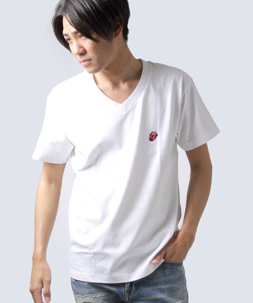 RED KAP（レッドキャップ）の「The Rolling Stones×REDKAP×JACKROSE 2パックVネックTシャツ（Tシャツ/カットソー・メンズ・ホワイト/ブラック・L/XL/M）」の2枚目の写真