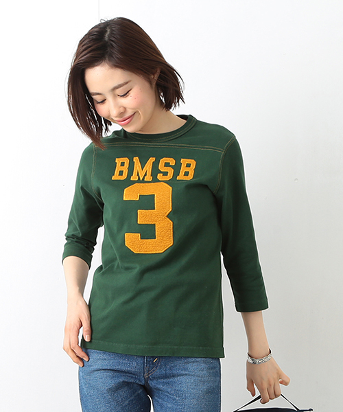 BEAMS BOY（ビームスボーイ）の「BEAMS BOY / テンジクフットボール 3/4T（Tシャツ/カットソー・レディース・レッド系その他/グリーン系その他/インディゴブルー/ワイン/ナチュラル/ホワイト/ライトグレー/ブラック/レッド/ダークグリーン/ネイビー・ONE SIZE）」の10枚目の写真