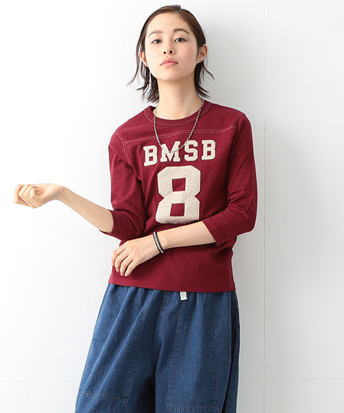 BEAMS BOY（ビームスボーイ）の「BEAMS BOY / テンジクフットボール 3/4T（Tシャツ/カットソー・レディース・レッド系その他/グリーン系その他/インディゴブルー/ワイン/ナチュラル/ホワイト/ライトグレー/ブラック/レッド/ダークグリーン/ネイビー・ONE SIZE）」の16枚目の写真