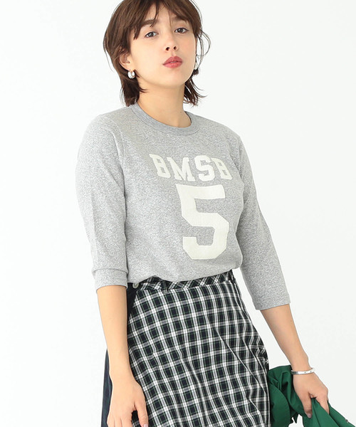 BEAMS BOY（ビームスボーイ）の「BEAMS BOY / テンジクフットボール 3/4T（Tシャツ/カットソー・レディース・レッド系その他/グリーン系その他/インディゴブルー/ワイン/ナチュラル/ホワイト/ライトグレー/ブラック/レッド/ダークグリーン/ネイビー・ONE SIZE）」の7枚目の写真
