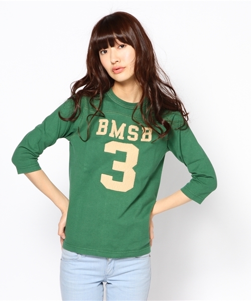 BEAMS BOY（ビームスボーイ）の「BEAMS BOY / テンジクフットボール 3/4T（Tシャツ/カットソー・レディース・レッド系その他/グリーン系その他/インディゴブルー/ワイン/ナチュラル/ホワイト/ライトグレー/ブラック/レッド/ダークグリーン/ネイビー・ONE SIZE）」の9枚目の写真