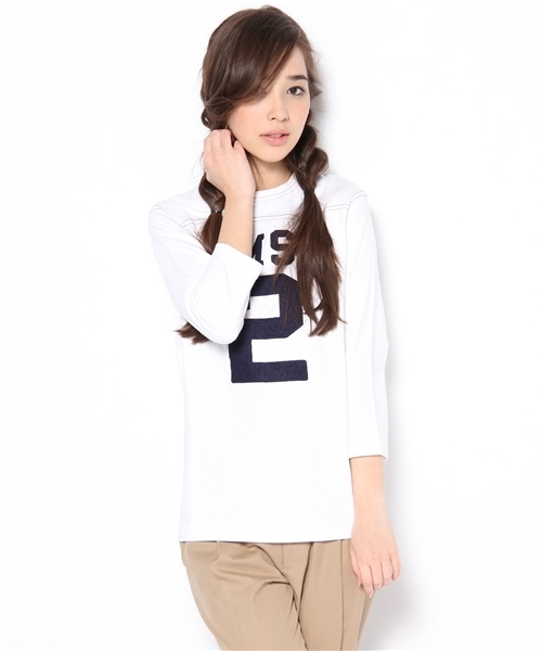 BEAMS BOY（ビームスボーイ）の「BEAMS BOY / テンジクフットボール 3/4T（Tシャツ/カットソー・レディース・レッド系その他/グリーン系その他/インディゴブルー/ワイン/ナチュラル/ホワイト/ライトグレー/ブラック/レッド/ダークグリーン/ネイビー・ONE SIZE）」の3枚目の写真