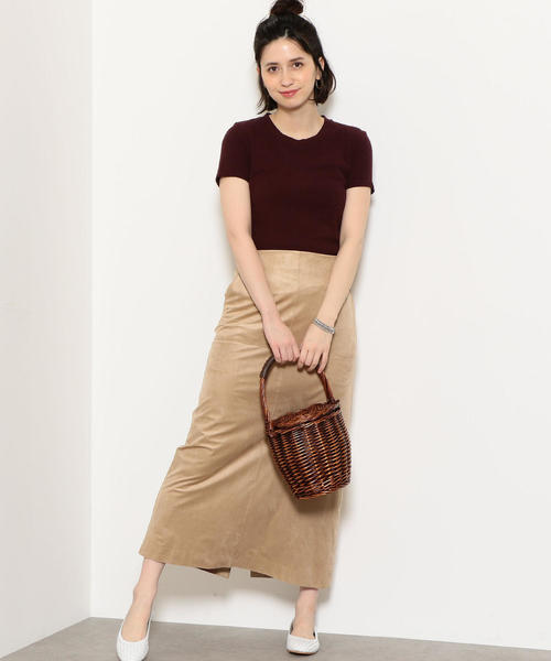 green label relaxing（グリーンレーベルリラクシング）の「NFC シルクネップ ショートスリーブカットソー ◆（Tシャツ/カットソー・レディース・ブラウン/ネイビー/ナチュラル・FREE）」の12枚目の写真