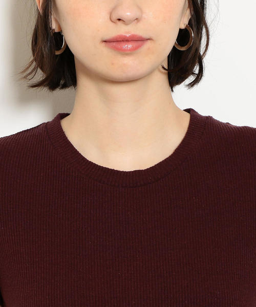 green label relaxing（グリーンレーベルリラクシング）の「NFC シルクネップ ショートスリーブカットソー ◆（Tシャツ/カットソー・レディース・ブラウン/ネイビー/ナチュラル・FREE）」の11枚目の写真