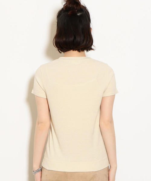 green label relaxing（グリーンレーベルリラクシング）の「NFC シルクネップ ショートスリーブカットソー ◆（Tシャツ/カットソー・レディース・ブラウン/ネイビー/ナチュラル・FREE）」の7枚目の写真