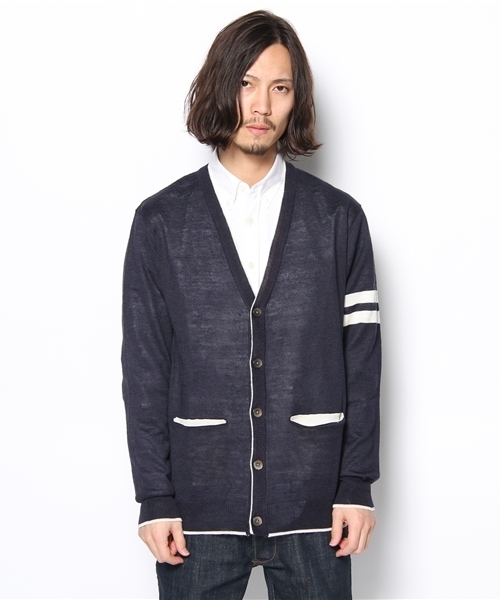 UNION STATION（ユニオンステーション）の「ライン入りカーディガン（カーディガン/ボレロ・メンズ・エメラルド/ブルー/ネイビー/イエロー/ピンク/オレンジ・MEDIUM/LARGE/LL）」の7枚目の写真