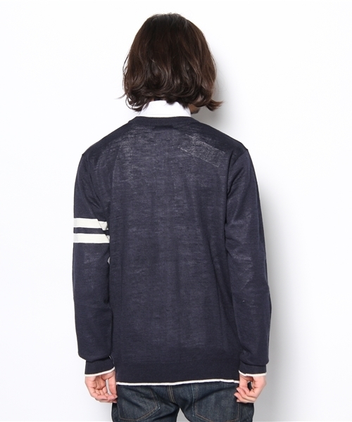 UNION STATION（ユニオンステーション）の「ライン入りカーディガン（カーディガン/ボレロ・メンズ・エメラルド/ブルー/ネイビー/イエロー/ピンク/オレンジ・MEDIUM/LARGE/LL）」の9枚目の写真