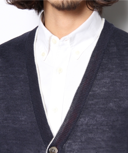 UNION STATION（ユニオンステーション）の「ライン入りカーディガン（カーディガン/ボレロ・メンズ・エメラルド/ブルー/ネイビー/イエロー/ピンク/オレンジ・MEDIUM/LARGE/LL）」の10枚目の写真