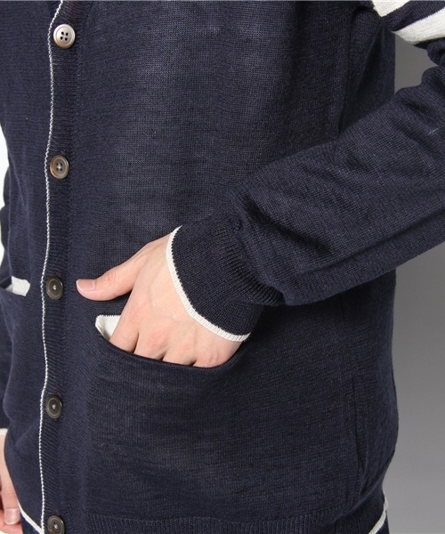 UNION STATION（ユニオンステーション）の「ライン入りカーディガン（カーディガン/ボレロ・メンズ・エメラルド/ブルー/ネイビー/イエロー/ピンク/オレンジ・MEDIUM/LARGE/LL）」の11枚目の写真