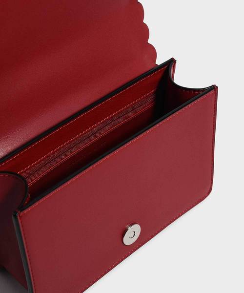 CHARLES & KEITH(チャールズ & キース)の「スカラップトリムクロスボディバッグ / SCALLOP TRIM CROSSBODY BAG(ショルダーバッグ・レディース・ブラック/レッド/ブラック系その他2・S)」の12枚目の写真