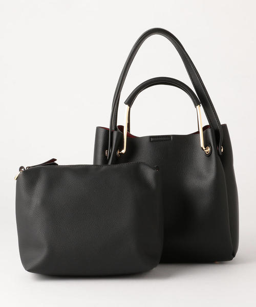 BEAUTY&YOUTH UNITED ARROWS(ビューティーアンドユースユナイテッドアローズ)の「BY∴ メタルハンドルトートBAG2 -3WAY-(ショルダーバッグ・レディース・ブラック/モカ・FREE)」の4枚目の写真