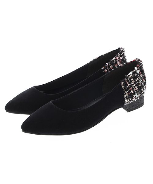 JELLY BEANS（ジェリービーンズ）の「mixツイードコンビパンプス(109-9604)JELLY BEANS(ジェリービーンズ)（パンプス・レディース・ブラック/パープル/ブルー/グレイッシュベージュ・23/24/22.5/24.5/23.5）」の5枚目の写真