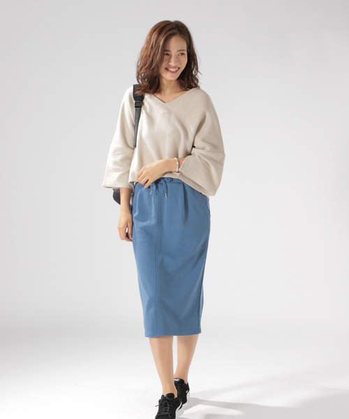 BAYFLOW(ベイフロー)の「ウラケタイトスカートMT(スカート・レディース・ブラック/ベージュ/グレー/ブルー・SMALL/MEDIUM)」の8枚目の写真