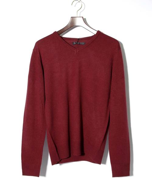 Anytime Songs（エニータイムソングス）の「Vネックセーター（ニット/セーター・メンズ・ネイビー/チャコール/グレー系その他/ブラック/ブルー/ホワイト/マスタード/ブラック系その他/ワインレッド/ブラウン・MEDIUM/LARGE/X-LARGE）」の10枚目の写真