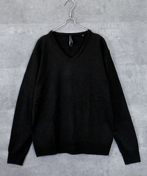 Anytime Songs（エニータイムソングス）の「Vネックセーター（ニット/セーター・メンズ・ネイビー/チャコール/グレー系その他/ブラック/ブルー/ホワイト/マスタード/ブラック系その他/ワインレッド/ブラウン・MEDIUM/LARGE/X-LARGE）」の2枚目の写真