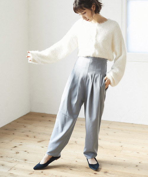 and R（アンドアール）の「ウエストタックテーパードパンツ（その他パンツ・レディース・ブラック/ベージュ/ブルーグレー・FREE）」の15枚目の写真