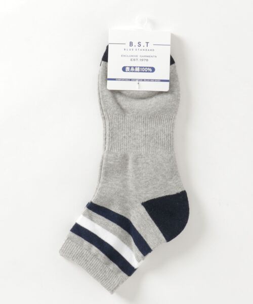 Standard Standard Standard ブルースタンダード のファッション Blue ３ラインサポートクォーターソックス ソックス 靴下 Blue レッグウェア Blue セール