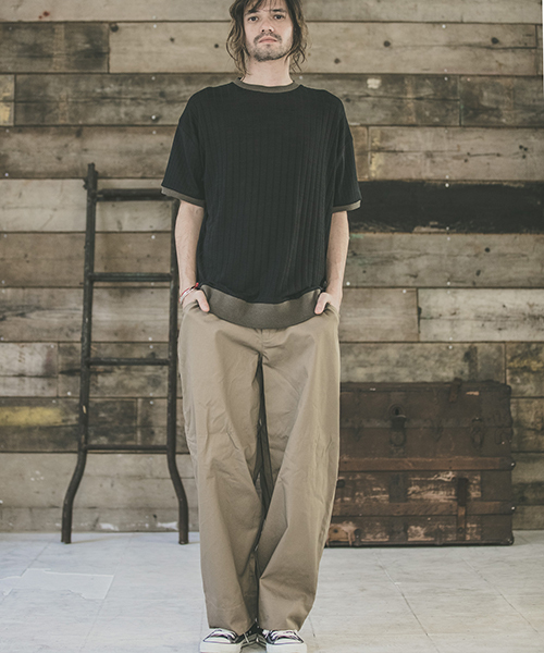 CAMBIO（カンビオ）の「mp6815-Twill Sarrouel Wide Pants　ワイドパンツ（その他パンツ・メンズ・ブラック/ベージュ/オリーブ・L/M/S）」の4枚目の写真
