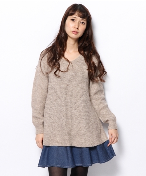 VIS（ビス）の「クルーネックフレアープルオーバー（ニット/セーター・レディース・オフホワイト/ベージュ/ネイビー/オレンジ・MEDIUM）」の11枚目の写真