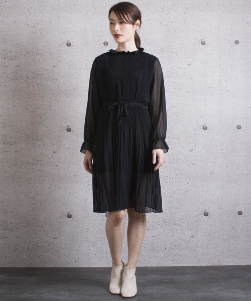LUGG NAGG(ラグナグ)の「【Jewelobe/ ジュエローブ】 プリーツワンピース(ワンピース・レディース・ブラック/ベージュ/オフホワイト/イエロー・FREE)」の3枚目の写真