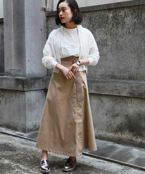 &g'aime（アンジェム）の「【&g'aime】レースシアーブルゾン（ブルゾン・レディース・ホワイト/ブラック・FREE）」の3枚目の写真