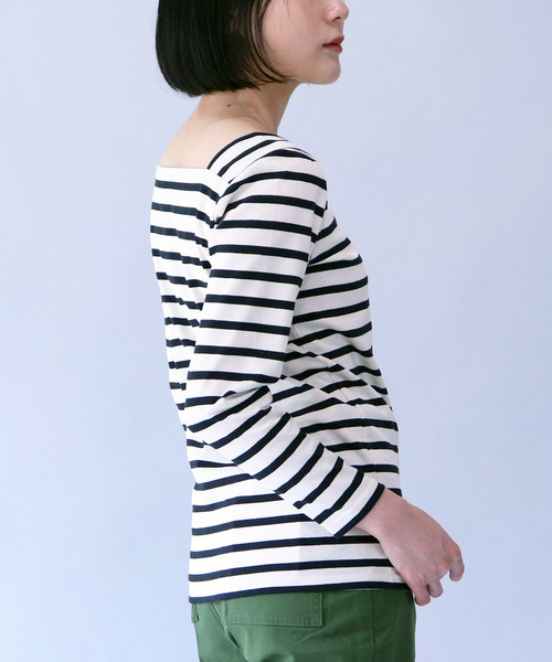 Le Minor（ルミノア）の「【Le Minor / ルミノア】エンクカリー スクエアネック プルオーバー 7分袖T（Tシャツ/カットソー・レディース・レッド/ナチュラル・1/0）」の5枚目の写真