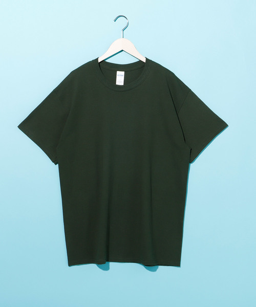 GILDAN(ギルダン)の「ギルダン ビッグシルエット USAオーバーサイズ 1/2 sleeve Tシャツ カットソー(Tシャツ/カットソー・メンズ・ブラック/ネイビー/ライム/ブルー系その他/グリーン系その他2/グレー/ピンク系その他2/オレンジ/ピンク系その他/チャコールグレー/レッド/グリーン系その他/マルーン/ホワイト/パープル/ナチュラル・L/XXL/XL)」の7枚目の写真