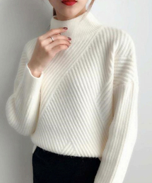 【c.u.l】【2019AW】ハイネック リブデザインニット セーター chw619