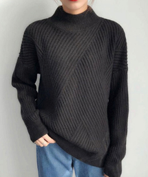【c.u.l】【2019AW】ハイネック リブデザインニット セーター chw619